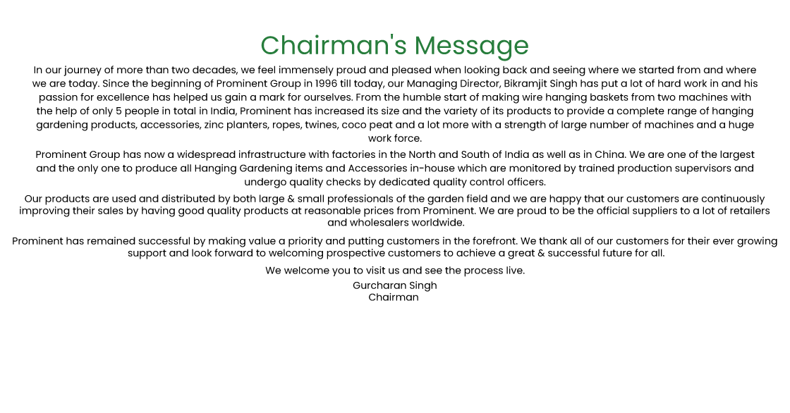 Chairman Message